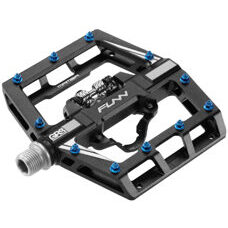 FUNN, PEDAL, MAMBA PEDAL - GRS (Grease Renew System), One Side Clip, AL6061 Extruded w/CNC, one sides CLIP, CrMo axle, DU bush/Sealed catridge bearing - Cr-Mo Axle w/Steel blue Pins, Anod. Black