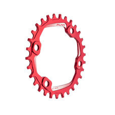 FUNN, CHAIN RINGS, SOLO 96 NARROW-WIDE CHAIN RING, Anodised Red, BCD 96mm wo/ bolts - 30T, Red