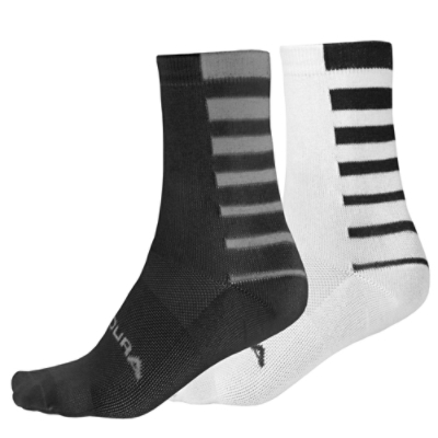 ENDURA, Sportsocken, COOLMAXｮ STRIPE 2-P SOCKS BK, Grösse: L-XL, Farbe: schwarz