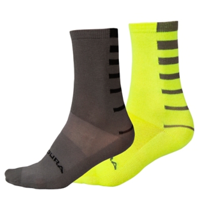 ENDURA, Sportsocken, COOLMAXｮ STRIPE 2-P SOCKS YV, Grösse: L-XL, Farbe: gelb
