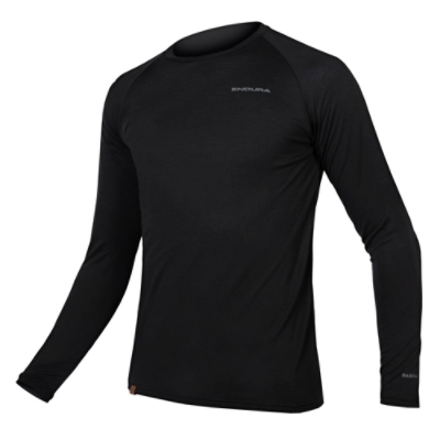 Endura, Funktionsshirt, BAABAA BLEND L/S BASE LAYER BK, Grösse: L, Farbe: schwarz