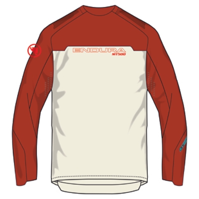 Endura, Long sleeve, SINGLETRACK CORE PRINTED L/S T, Grösse: S, Farbe: rot