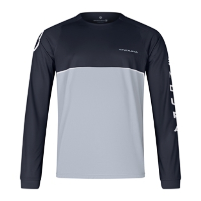 ENDURA, Velotrikot, CORE PRINTED L/S TEE BK, Grösse: XL, Farbe: schwarz