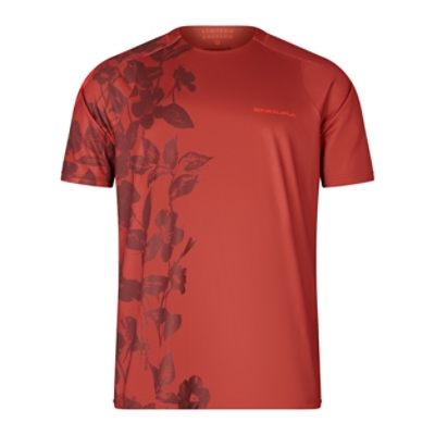 ENDURA, Velotrikot, BOTANIC LTD PRINTED S/S TEE BRK, Grösse: M, Farbe: rot