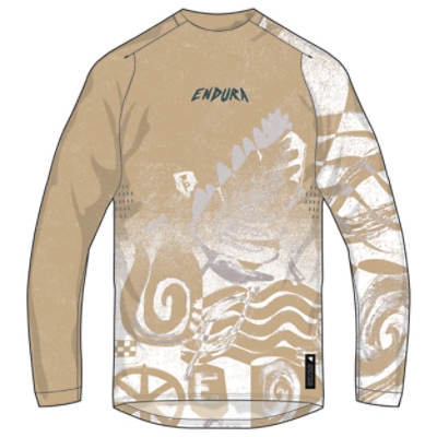 Endura, MTB Cycling Jersey, SINGLETRACK L/S PRINT TEE, Grösse: M, Farbe: braun