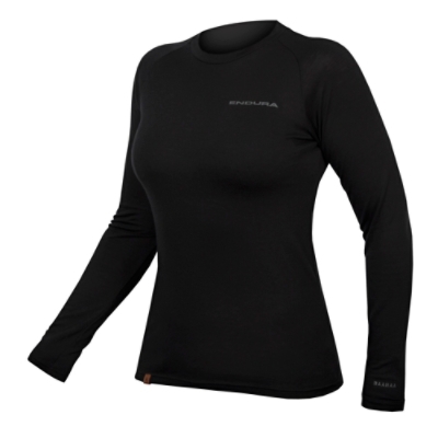 Endura, Long sleeve, WMS BAABAA BLND L/S BS LAYR, Grösse: M, Farbe: schwarz