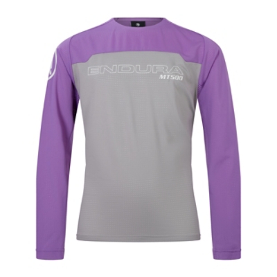 ENDURA, Velotrikot, KDS MT500 L/S PRINTJSY LTD TI, Grösse: 11-12, Farbe: violette
