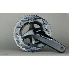 absoluteBLACK, Kettenblatt, RUND, Road, für Shimano DA R9100 & ULT R8000, 2-fach 110/4, 50 Zähne, GREY - grau - GR