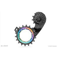 absoluteBLACK, Oversized Pulley Wheel, HOLLOWCage OSPW, Carbon-Ceramic-Pulley, für SHIMANO DuraAce 12speed, Derailleur oversize Käfig, RAINBOW - oil slick