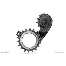 absoluteBLACK, Oversized Pulley Wheel, HOLLOWCage OSPW, Carbon-Ceramic-Pulley, für SHIMANO DuraAce 12speed, Derailleur oversize Käfig, TITANIUM - silber
