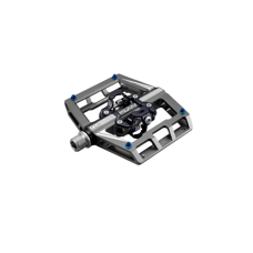 FUNN, PEDAL, MAMBA PEDAL - GRS (Grease Renew System), Two Sides Clip, AL6061 Extruded w/CNC, two sides CLIP, CrMo axle, DU bush/Sealed catridge bearing - Cr-Mo Axle w/Steel blue Pins, Anod. Gray