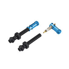 GRANITE Juicy Nipple & Ventil Small, PRESA, Inkl. Tubeless-Ventile schwarz, Länge 44mm, Ventilkappen Juicy Nipple, BLUE - blau