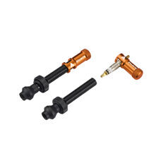 GRANITE Juicy Nipple & Ventil Small, PRESA, Inkl. Tubeless-Ventile schwarz, Länge 44mm, Ventilkappen Juicy Nipple, ORANGE