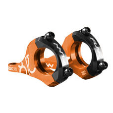 FUNN, STEM, RSX STEM Ø31.8, AL6061 FULL CNC, 31.8mm,RS Boxxer design,Adjustable 45mm&50mm Ext., 31.8 mm - 20mm Rise, Anodised Orange, w/black faceplate