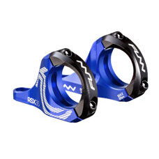 FUNN, STEM, Direct Mount, RSX STEM Ø35, AL6061 FULL CNC, 35mm,RS Boxxer design,Adjustable 45mm&50mm Ext., 35 mm - 30mm Rise, Anodised Blue, w/black faceplate