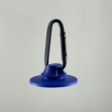 KEEGO, Mountain Cap inklusive Karabiner, auslaufsichere Schutzkappe, Stück, blau mit schwarzem Karabiner