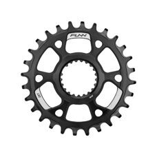 FUNN, CHAIN RINGS, SOLO DS NARROW-WIDE CHAIN RING for Shimano Direct Mount, Anodised Black, M9100/M8100/M7100/M6100 - 28T, Black