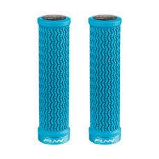 FUNN, GRIP, HOLESHOT GRIPS, One-sided lock, triple fin design, hardened end section, outer dia. 30.5mm, W/O Flange - 130mm, Turquoise