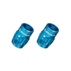 GRANITE Juicy Nipple, Ventil-Kappen-Set, für SCHRADER, inkl. Ventilschlüssel, CNC verarbeitet, eloxiert, BLUE - blau