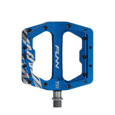 FUNN, PEDAL, FUNNDAMENTAL PEDAL, Flatpedal, GRS (Grease Renew System), schwarze Stahl-Pins montiert, blau eloxiert - Blue