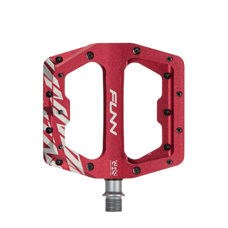 FUNN, PEDAL, FUNNDAMENTAL PEDAL, Flatpedal, GRS (Grease Renew System), schwarze Stahl-Pins beigelegt, rot eloxiert - Red