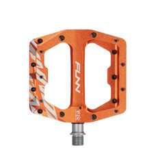 FUNN, PEDAL, FUNNDAMENTAL PEDAL, Flatpedal, GRS (Grease Renew System), schwarze Stahl-Pins montiert, orange eloxiert - Orange