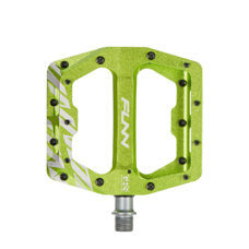 FUNN, PEDAL, FUNNDAMENTAL PEDAL, Flatpedal, GRS (Grease Renew System), schwarze Stahl-Pins beigelegt, grün eloxiert - Green