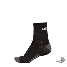 Endura, BaaBaa Merino Socken (Doppelpack): Schwarz - L