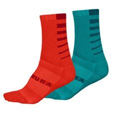 Endura, Damen Coolmax® Stripe Socken (Zweierpack): Pazifik Blau - One size